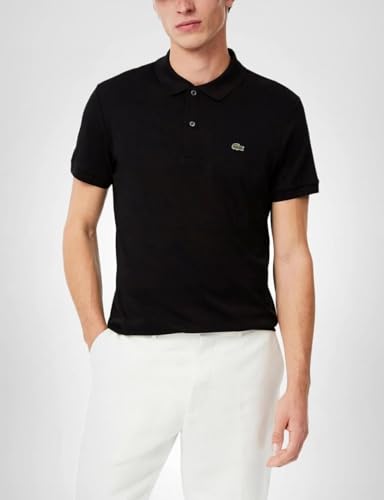 Lacoste Men's Regular Fit Cotton Pima Polo Shirt, Black, XX-Large