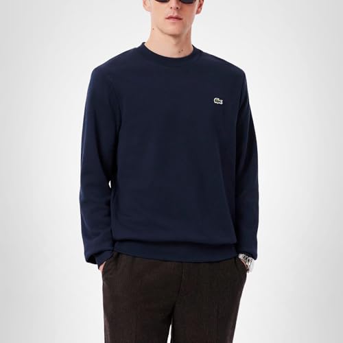 Lacoste Men's Classic Fit Fleece Sweatshirt, Navy Blue, Large