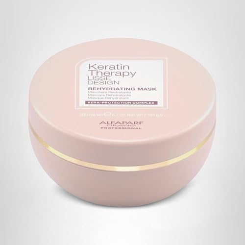 Alfaparf Milano Lisse Design Keratin Therapy Rehydrating Hair Mask - Post Keratin Treatment Deep Conditioning Hair Mask for Frizz Control & Moisture Retention - Dry Hair Treatment (6.7 oz)