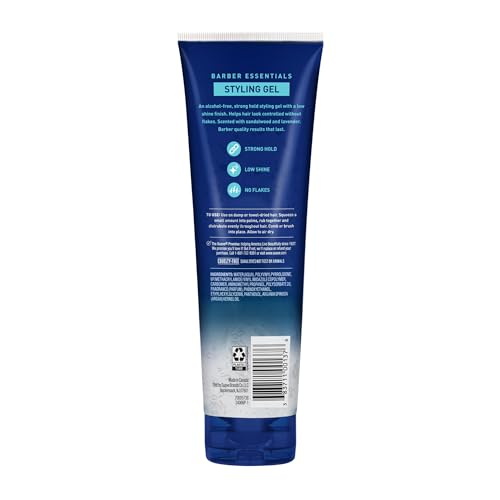 Suave Men Barber Essentials Hair Gel, Strong Hold & Low Shine, 9 oz