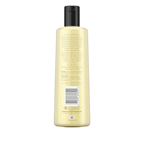 Neutrogena Body Oil Light Sesame Formula, 8.5 fl oz, Radiant Glow Moisturizer for Dry Skin, Bath & Shower Oil For Smooth and Hydrated Skin