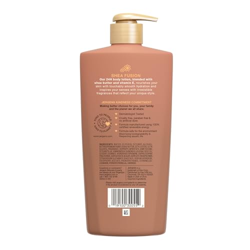 Jergens Shea Fusion Body Lotion, Warm Amber Scented, Dry Skin, 14 fl oz