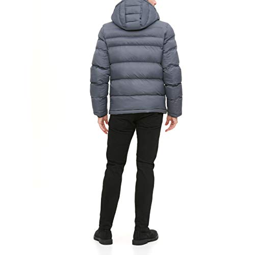 Tommy Hilfiger Men's Classic Hooded Puffer Jacket (Standard and Big & Tall), Charcoal, XX-Large