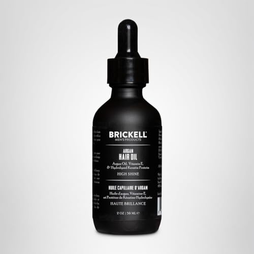 Brickell Men's Argan Oil for Hair, Lightweight Hair Oil Treatment For Men, With Argan Oil, Hydrolyzed Proteins, and Vitamin E, 2 Ounce, Scented