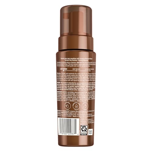 Jergens Natural Glow Self Tanner Mousse, Light Bronze Tan, 6 fl oz