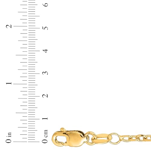 Floreo 14k Yellow Gold 3.1mm Diamond Cut Cable Chain Necklace, 18 Inch