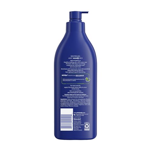 NIVEA Essentially Enriched Body Lotion, Very Dry Skin, Almond Oil, 16.9 Oz