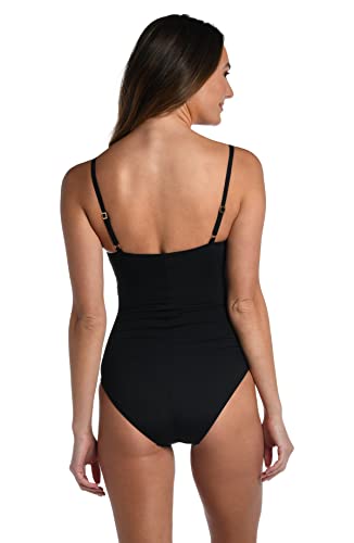 La Blanca Women's Standard Island Goddess Lingerie One Piece Swimsuit, Black, 12