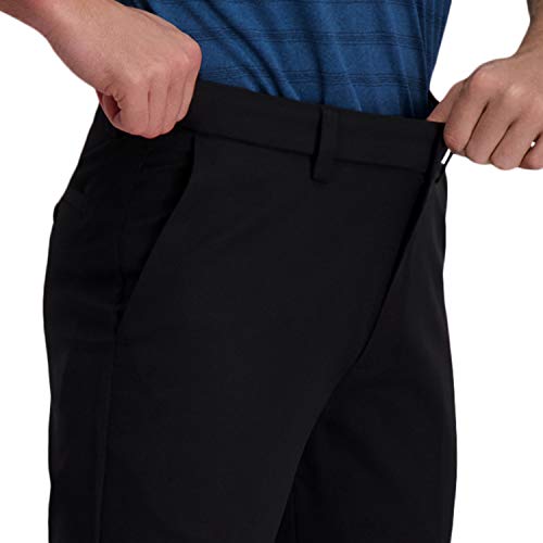 Haggar Men's Cool Right Performance Flex Solid Classic Fit Flat Front Pant-Reg. and Big & Tall Sizes, Black, 34W x 30L