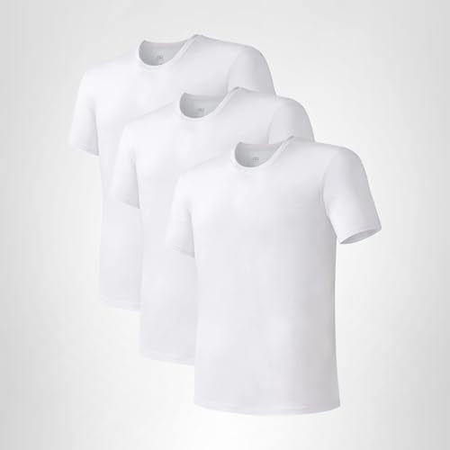 DAVID ARCHY Men's Moisture-Wicking Undershirt Crew Neck T-Shirts 3 Pack