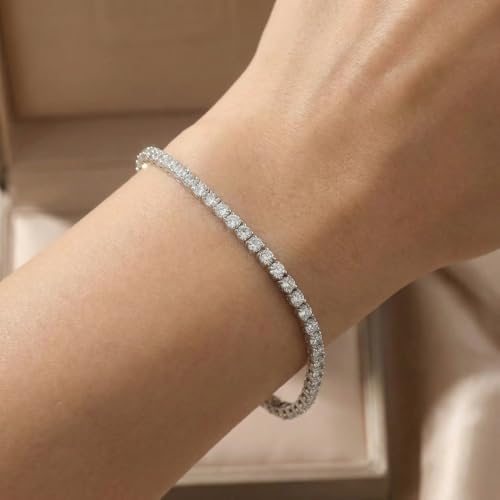 Pompeii 7ct Diamond Tennis Bracelet 14K White Gold Women's 7" Round Cut