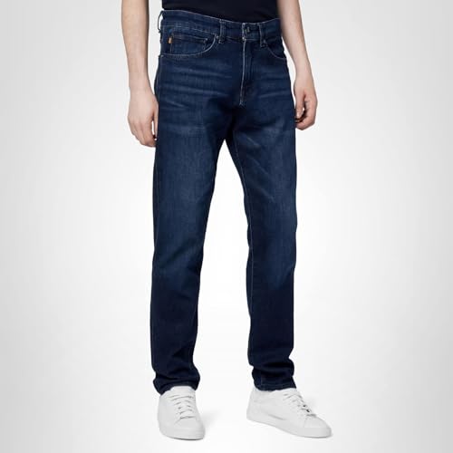 BOSS Maine Regular Fit Stretch Denim Jeans Indigo Blue
