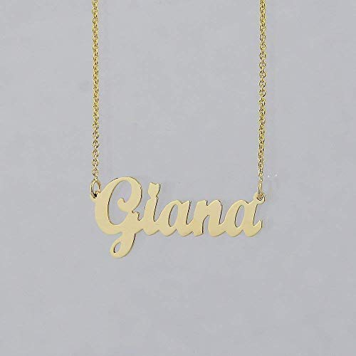 Soul Jewelry 10K Solid Gold Personalized Name Necklace for Women - Custom Dainty Script Nameplate Pendant, Minimalist Monogram Jewelry (14"-20")