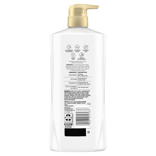 Pantene Conditioner, Daily Moisture Renewal - Pro-V Nutrients for Dry, Color-Treated, Straight to Curly Hair, 72 Hour Hydration & Softness, Paraben Free, Cleanses, Strengthens Bonds, 25.1 Fl Oz