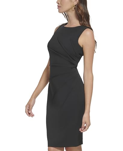 Calvin Klein Women's Sleeveless Sheath Dress with Starburst, Black 18, 12
