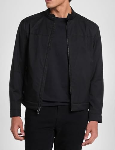 Michael Kors Men's Nylon Racer Jacket, Black, M