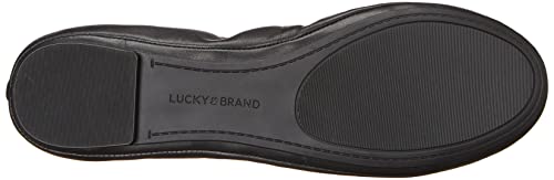Lucky Brand Women's Emmie Ballet Flat, Black/Leather, 9 M US