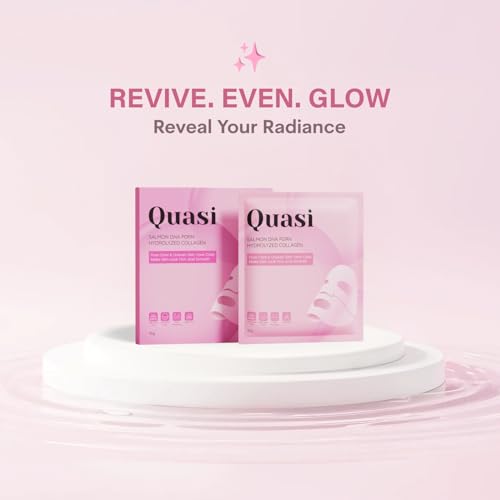 Quasi Salmon PDRN Collagen Mask – Korean Skin care Gel Face Mask for Hydration, Firming & Smoothing Skincare, Collagen Boost & Pore Care – 4 Masks, Non-Irritating, Natural Ingredients