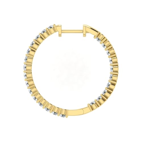 Shop QSE 0.5 Ct Lab Grown Diamond Inside out Hoop Earrings 14K Gold