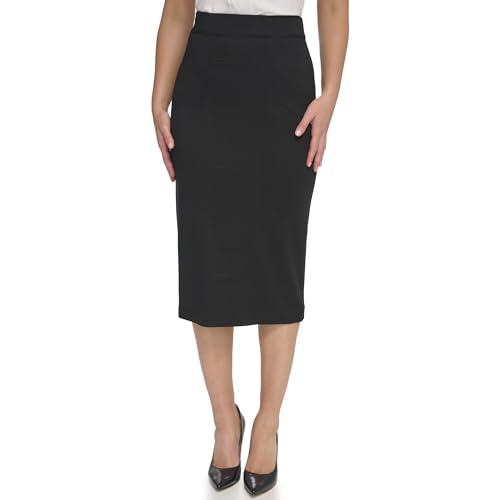 Tommy Hilfiger Women's Suits Midi Ponte Skirt, Black, 4