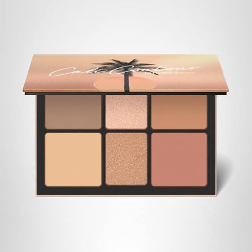 Smashbox The Cali Contour Palette | Six-Shade Contour Kit with Highlighter, Bronzer and Blush Powder for Face Contouring Makeup and Glow | Matte and Pearlescent Finishes, Light to Medium, 0.69 Ounce