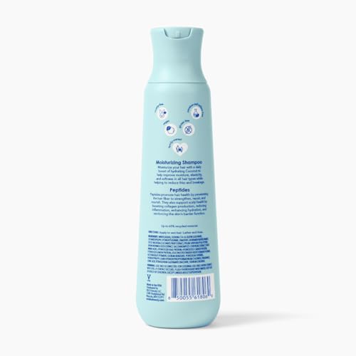 V&Co. Moisturizing Shampoo 12 Oz. - Sulfate Free, Color Safe, and Gentle Formula with Peptide Technology Boosting Hydration for Dry, and Color Treated Hair