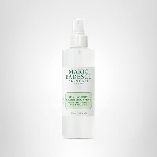 Mario Badescu Back & Body Clarifying Spray – Targets Stubborn Back-Acne and Backne, Rejuvenates Skin with Niacinamide, Zinc-PCA & B Vitamins – Soothes Irritation, Strengthens Skin Barrier, 8 Fl oz