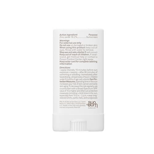 Sun Bum Baby Bum Mineral SPF 50 Sunscreen Stick - Hawaii 104 Act Compliant (Without Octinoxate & Oxybenzone) - UVA/UVB Face and Body Protection - Unscented for Sensitive Skin - Travel Size - 0.45 Oz