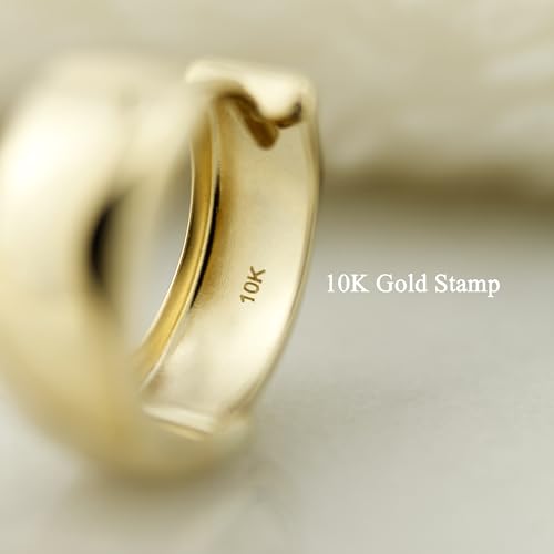10k solid gold plain huggie earrings - Serena Sparkles (Small)