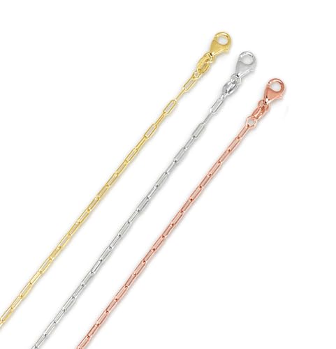 Floreo 14k Yellow Gold 1.5mm Solid Paperclip Link Chain Anklet 10 Inch