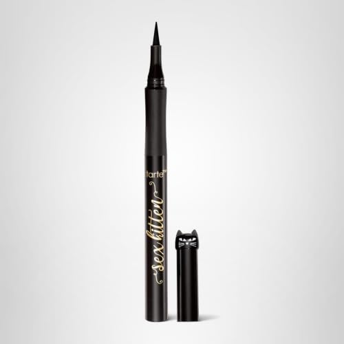tarte sex kitten liquid liner – Liquid Eyeliner Pen with Castor Oil for Bold, Nourished Lashes, Waterproof, All-Day Wear, Easy to Apply, Vegan & Cruelty-Free, full size, black