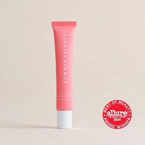 Summer Fridays Lip Butter Balm - Moisturizing Lip Gloss for Instant Shine + Sheer Color - With Nourishing Shea Butter - Everyday Makeup + Skin Care Summer Essentials - Vegan - Pink Sugar (.5 Oz)