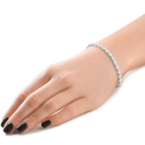 P3 POMPEII3 Pompeii 10.75Ct Oval Cut Diamond Tennis Bracelet 7" 14k White Gold Lab Grown - Size Medium (EF,VS)