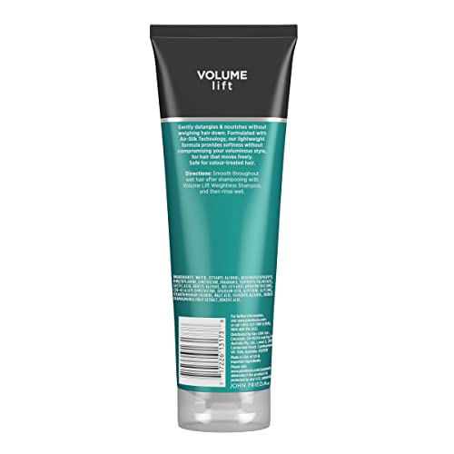 John Frieda Volume Lift Weightless Conditioner, Lightweight Volumizing Conditioner with Air-Silk Technology for Fine or Flat Hair, Adds Natural Fullness, Safe for Color-Treated Hair, 8.45 Oz