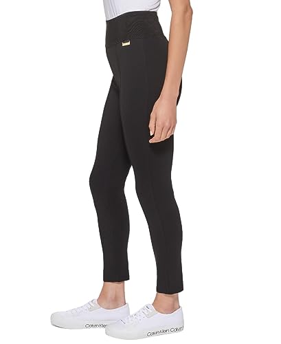 Calvin Klein Women's Modern Essential Power Stretch Legging with Waistband, Black, Medium