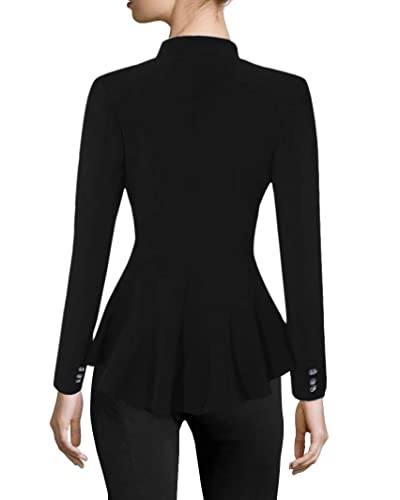 Hybrid & Company Women Double Notch Lapel Office Blazer JK43864 1073T BLACK Small