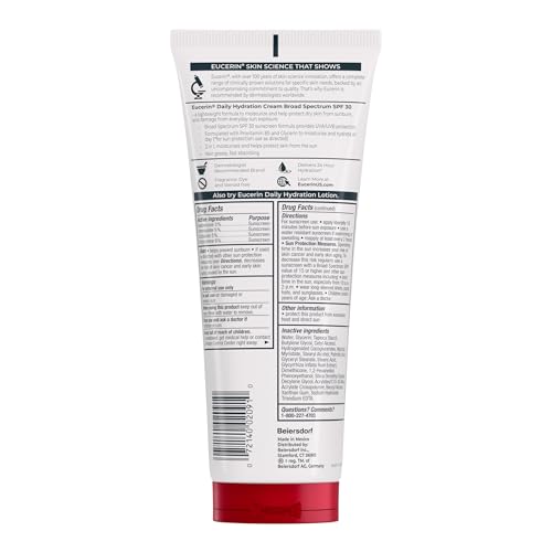 Eucerin Daily Hydration Cream, Broad Spectrum SPF 30, 8 OZ