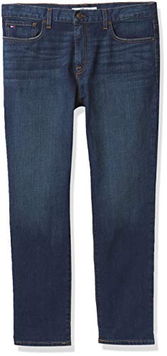 Tommy Hilfiger mens Slim Fit Stretch Jeans, Medium Rinse, 34W x 32L US