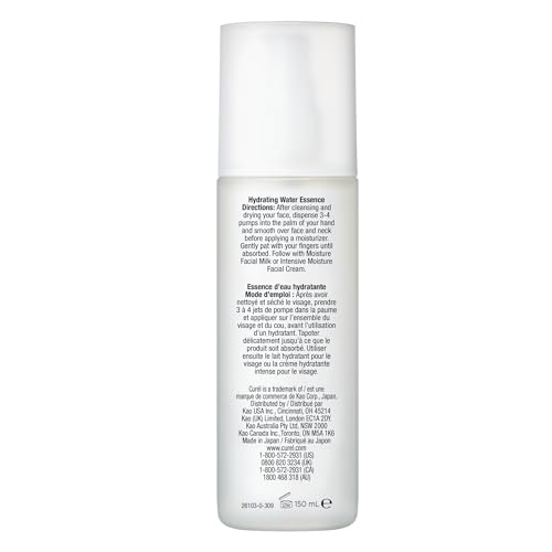 Curel Japanese Skin Care Hydrating Water Essence Toner, Water Based Face Moisturizer for Dry Skin, Serum for Face, 5 Oz