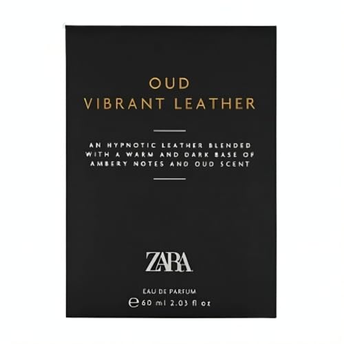 Zara Oud Vibrant Leather Perfume for Men Oriental Woody with Bergamot, Oud & Patchouli Eau de Parfum EDP 60ml (2.03 fl. oz)