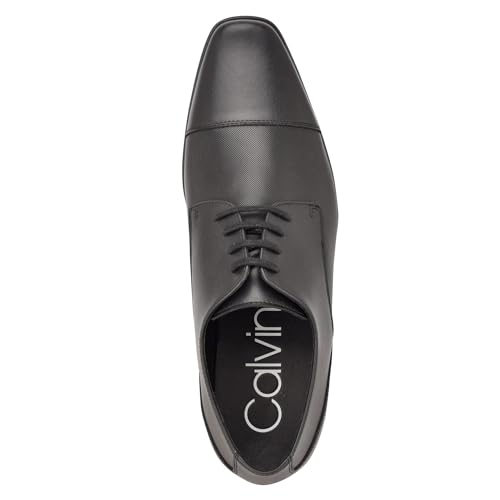 Calvin Klein Men's Bram Oxford, Black Diamond Leather, 12