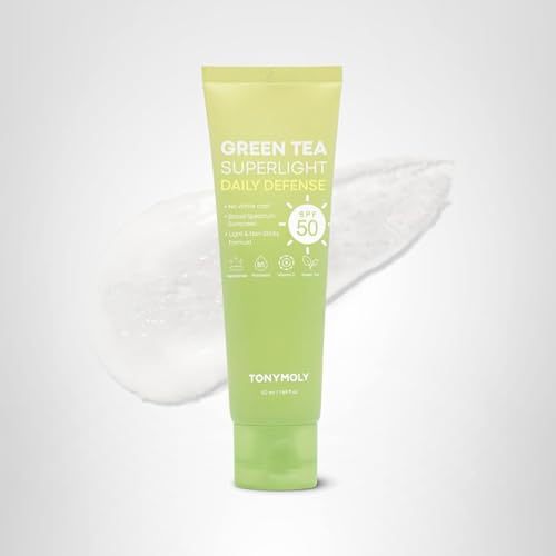 TONYMOLY Green Tea Face Sunscreen SPF 50+ PA++++, No White Cast, 1.69 fl oz