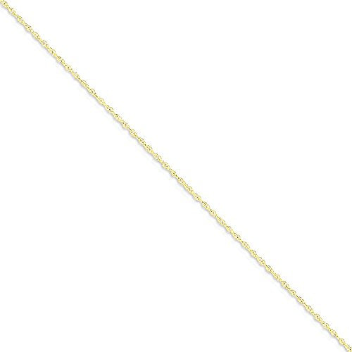IceCarats 14K Solid Yellow Gold 0.8mm Dainty Rope Chain Bracelet, 7 inch