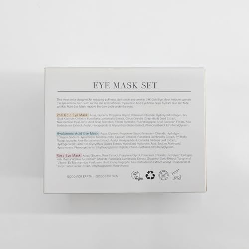 PEAUAMIE Under Eye Patches Gold and Hyaluronic Acid for puffy eyes,Rose Eye Masks for Dark Circles and Puffiness skin care Smooth Wrinkles products 30 Pairs