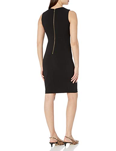 Calvin Klein Women's Scuba Crepe Sleeveless Princess Seam Sheath Dress, Slight Black, 4