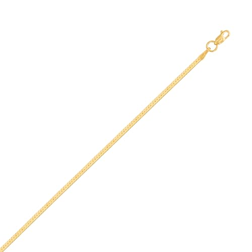 Floreo 14k Yellow Gold 1.5mm Solid Herringbone Chain Bracelet or Anklet 8 Inch