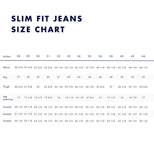 Tommy Hilfiger mens Slim Fit Stretch Jeans, Medium Rinse, 34W x 32L US