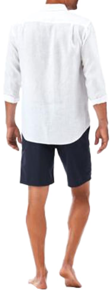 Vilebrequin Men Linen Shirt Solid White, M