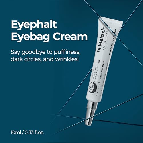 Dr.Melaxin Eyephalt Eyebag Cream for Puffiness, Dark Circles & Fine Lines, Wrinkle, EGF Anti-Aging Under Eye Moisturizer with Niacinamide&Ceramide 0.33 fl.oz.