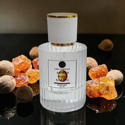 LNB Candles AMBER MUSK Nights Perfume for Women – Warm Amber & Soft Musk Eau de Parfum – Long Lasting Women's Fragrance – Essential Oils – Made in USA